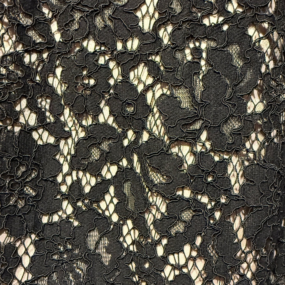 J. Crew Black Lace/nude lining Midi Dress size 2- EUC - Picture 3 of 10
